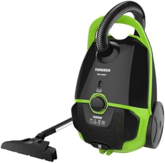 Tornado TVC-1600M Vacuum Cleaner - 1600 Watt, Black and Green