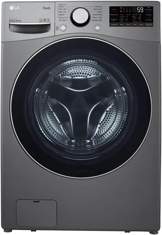 LG Front load washing 15/8KG Dryer with AI DD™ (Intelligent Care with 18% More Fabric Protection), Silver, Bigger capacity, LG ThinQ™- F0L9DGP2S