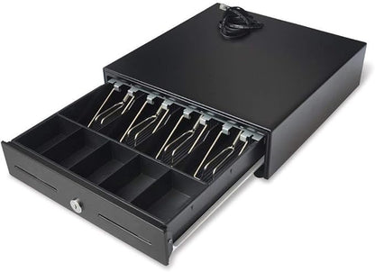 POS Cash Register Drawer with Removable Tray - RJ11 Cable Included Keys - T