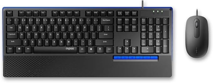 Rapoo NX2000 Wired USB Mouse and keyboard Black -Arabic