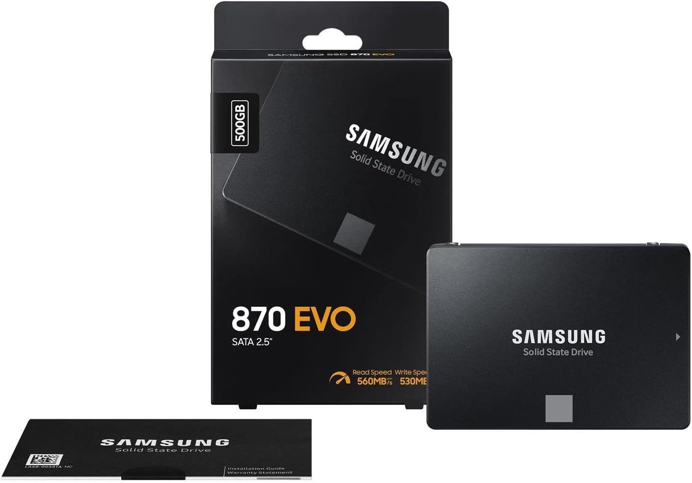 Samsung SSD 870 EVO, 500 GB, Form Factor 2.5”, Intelligent Turbo Write, Magician 6 Software, Black - T