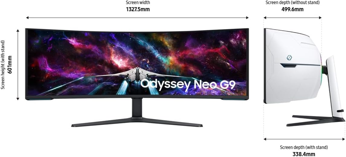 Samsung G95NC Neo 57-Inch Odyssey Curved Gaming Monitor, 240hz Refresh Rate, Dual UHD Monitor, 1ms GTG, Local Warranty