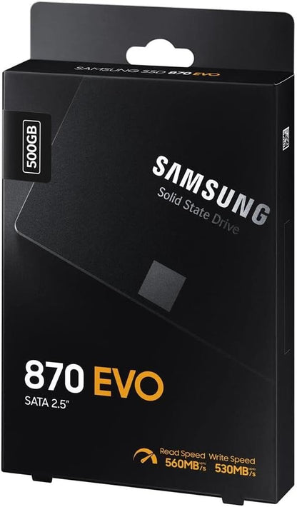 Samsung SSD 870 EVO, 500 GB, Form Factor 2.5”, Intelligent Turbo Write, Magician 6 Software, Black - T