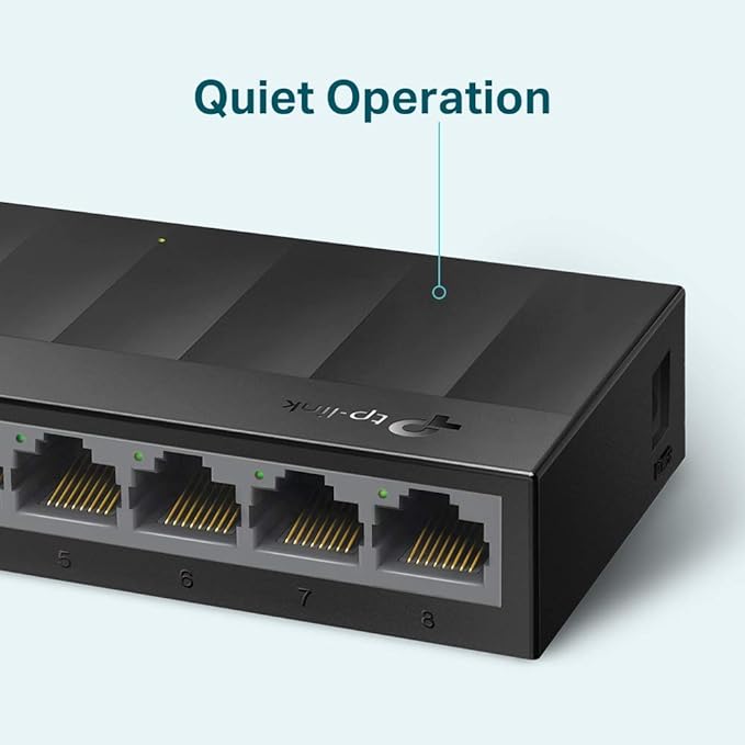 TP-Link Litewave 8 Port Gigabit Ethernet Switch | Desktop Ethernet Splitter | Plastic Case | Unshielded Network Switch | Plug & Play | Fanless Quiet | Unmanaged (LS1008G)