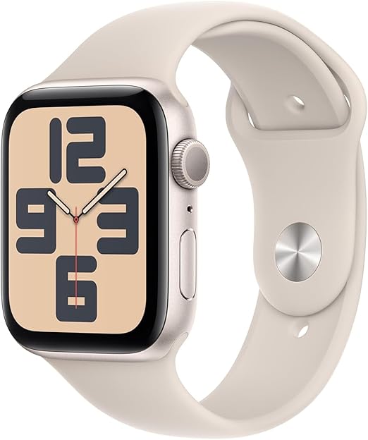 New Apple Watch SE (2nd Gen, 2023) [GPS 40mm] Smartwatch with Starlight Aluminum Case with Starlight Sport Band S/M. Fitness & Sleep Tracker, Crash Detection, Heart Rate Monitor, Water Resistant - T