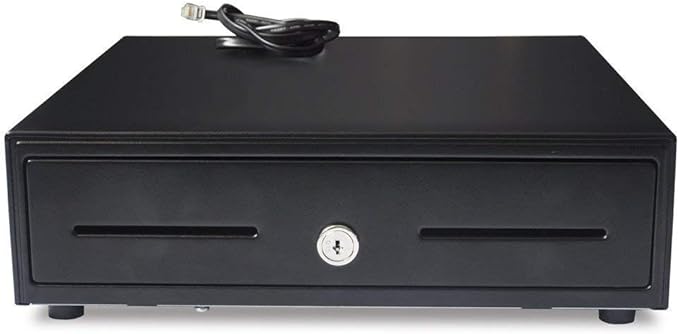 POS Cash Register Drawer with Removable Tray - RJ11 Cable Included Keys - T