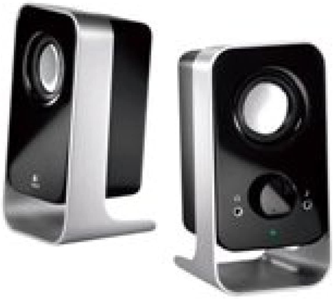 Logitech LS11 Computer Speakers Stereo 2.0 - Total Output 6W - Small size. Clear sound. Enhance your PC audio and listen to games, movies, and music with these sleek, compact speakers