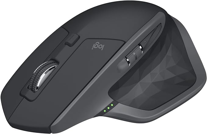 Logitech MX Master 2S Wireless Mouse, Multi-Device, Bluetooth or 2.4GHz Wireless with USB Unifying Receiver, 4K DPI Any Surface Tracking, 7 Buttons, Fast charge, PC/Mac/iPad OS - Graphite