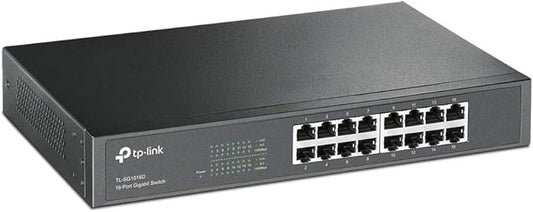 TP-Link TL-SG1016D 16-Port Gigabit Desktop/Rackmount Switch, Plug & play, Auto MDI/MDIX, Auto Negotiation, Energy-Efficient Technology