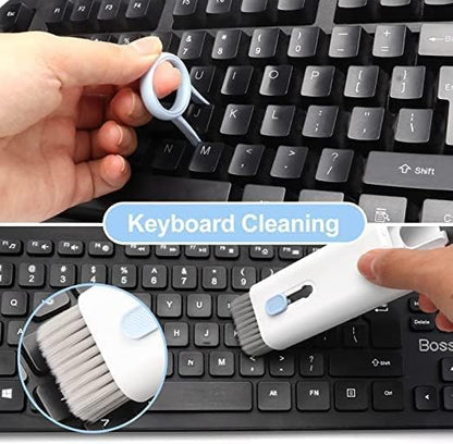 7-in-1 Cleaner Set, Laptop Screen Keyboard Earbud Cleaner Kit for Airpods MacBook iPad iPhone iPod, Multi-Function Cleaning Pen Brush Tool Key Remover for PC Monitor, Computer, Headphone (Blue)