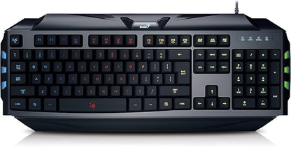 Genius Scorpion K5 Wired Gaming Keyboard, Backlit Keys, Ergonomic Design, Programmable Macro Keys