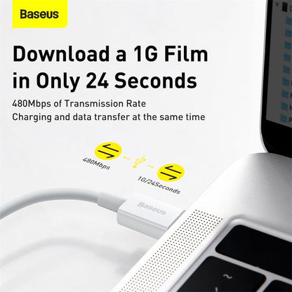 New Baseus 20W PD Flash Series USB-C to Lightning 2 Meter Strong Cable for Apple iPad for Apple iPhone 14 Pro Max / 13/12/ 11/ XMax/Xs/XR/ 8Plus/ 7/6 / 6s Plus (White)