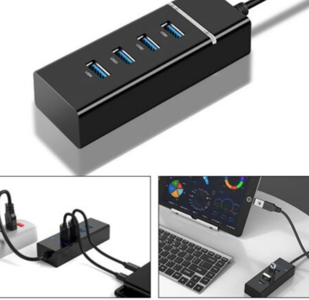 USB Hub 4-Port USB 3.0 Ultra Slim Data Hub Multi USB Hub Splitter Lead Adapter Cable USB Splitter For Macbook, Mac Mini/Pro, Surface Pro, Notebook Pc, Laptop, USB Flash Drives, And Mobile HDD