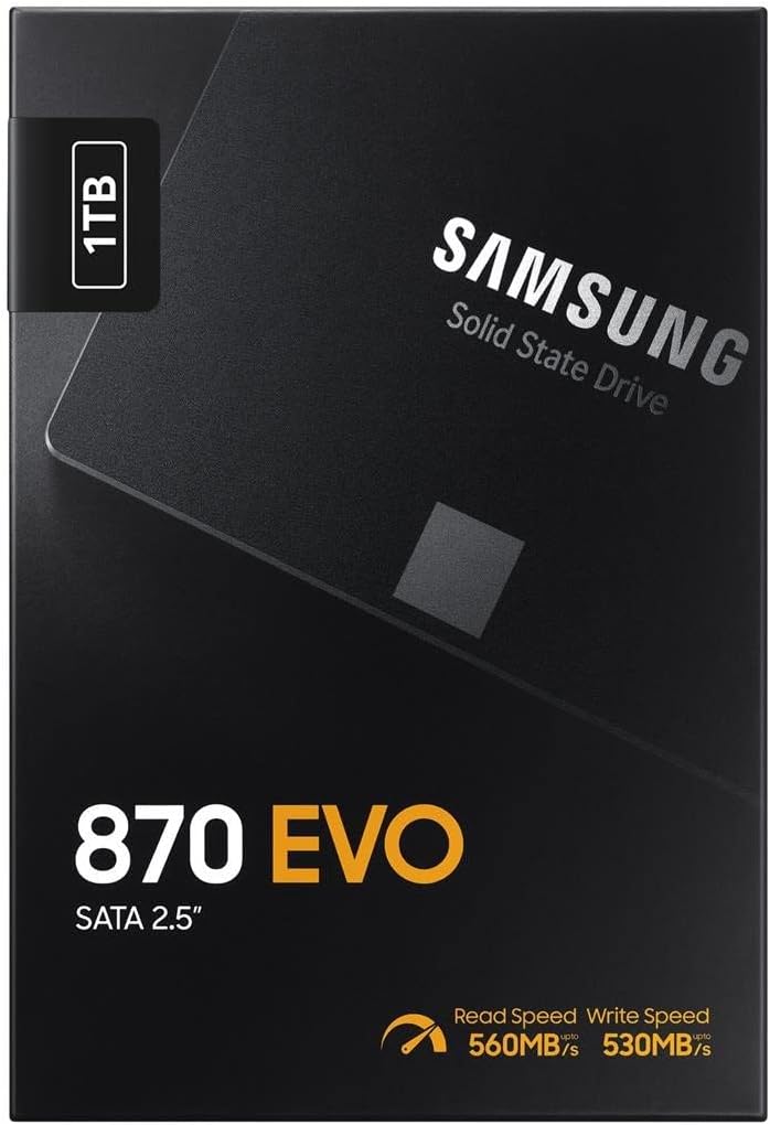 Samsung SSD 870 EVO, 1 TB, Form Factor 2.5 and rdquo;, Intelligent Turbo Write, Magician 6 Software, Black (Internal SSD)