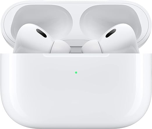 Apple AirPods Pro (2nd Generation) Wireless Ear Buds with USB-C Charging, Up to 2X More Active Noise Cancelling Bluetooth Headphones, Transparency Mode, Adaptive Audio, Personalized Spatial Audio