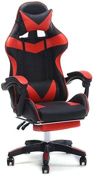 Alamal Leather Gaming Chair High Back Tilting Adjustable Arms and Back Support, Red