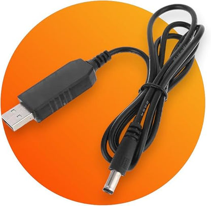 USB Routing Cable DC 5V to 12V Ascending Power Cable USB Cable with DC 5.5x2.1mm Plug Used for Router or Headphones and Other Devices (1m)