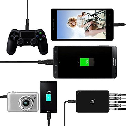 PS4 Controller Charger, 1.8M Micro USB Cable Fast Charging Cable for PS4 Controller/Xbox One/Dual Shock 4/Fire HD/Camera/TV Stick, LG K8V Aristo 5/K40/Phoenix/Escape, Android Charger Cord - T