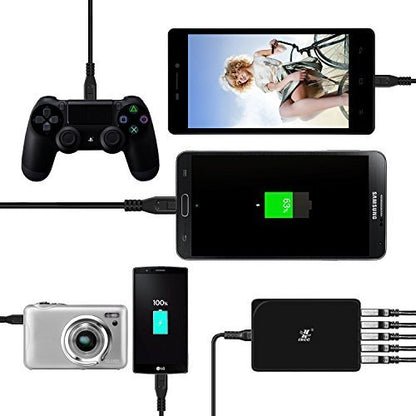 PS4 Controller Charger, 1.8M Micro USB Cable Fast Charging Cable for PS4 Controller/Xbox One/Dual Shock 4/Fire HD/Camera/TV Stick, LG K8V Aristo 5/K40/Phoenix/Escape, Android Charger Cord - T