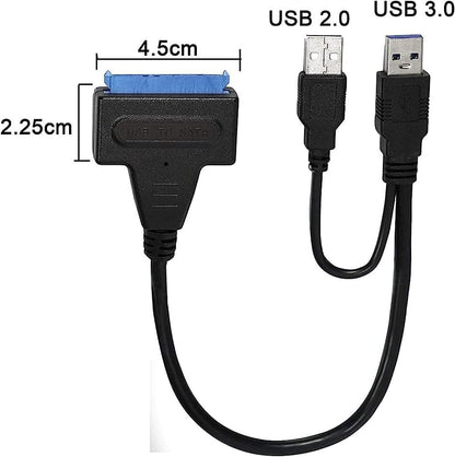 Zonic Z1096 USB 3.0 SATA (7+15pin) 22Pin to USB Adapter Up to 6 Gbps Support 2.5 Inches External SSD HDD Hard Drive 22 Pin Sata III Data support 4tb - Black - T