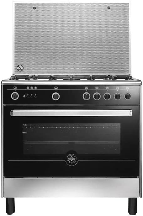 LA GERMANIA Freestanding Cooker 90 x 60, 5 Gas Burners, Stainless x Black 9M10GRB1X4AWW