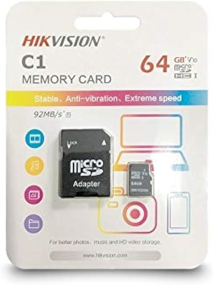 Hikvision microSDHC UHS-I 92 MB/s Card with Adapter 64GB