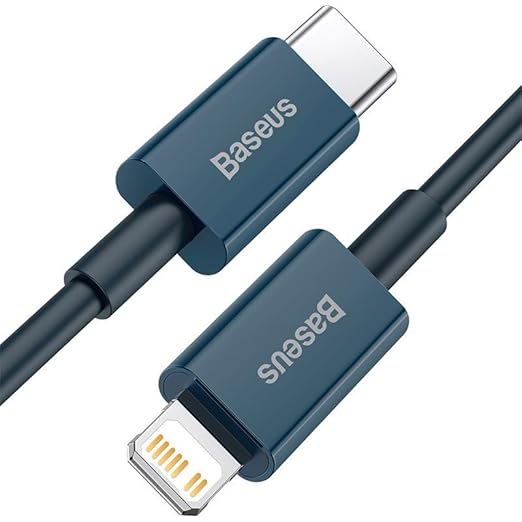 New Baseus 20W PD Flash Series USB-C to Lightning 2 Meter Strong Cable for Apple iPad for Apple iPhone 14 Pro Max / 13/12/ 11/ XMax/Xs/XR/ 8Plus/ 7/6 / 6s Plus (Blue)