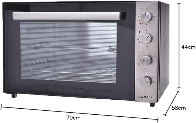 Luxell 9345 Convection Oven 70 Litres with Grill and Fan 2000 Watt - Black