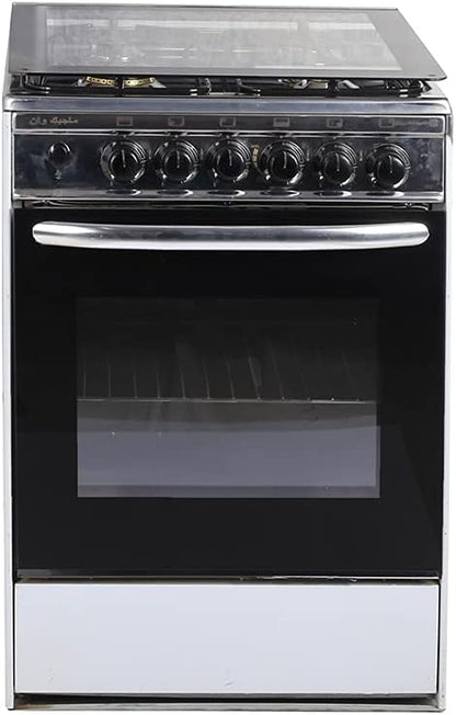 Tecno-Gaz Stove 55X55 , 4 Flame - Black Silver