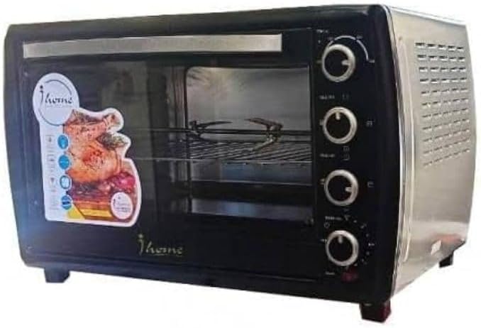 iHome Electric Oven KI-5555 55 Liter 2000W,Grill,Fan To Distribute Heat,Mesh Rack,Timer 90m,Thermostat,Black