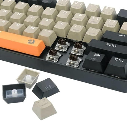 Redragon K606 LAKSHMI 60% Mechanical Gaming Keyboard - (BLUE Switch) - White LED Backlighting - 61 KEYS - Detachable Cable | (K606-OG&GY&BK)