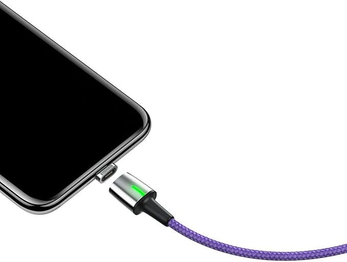 Baseus 801202990C Zinc Magnetic Type-C USB Charging and Data Transmission Cable, 3A, 1 Meter - Purple