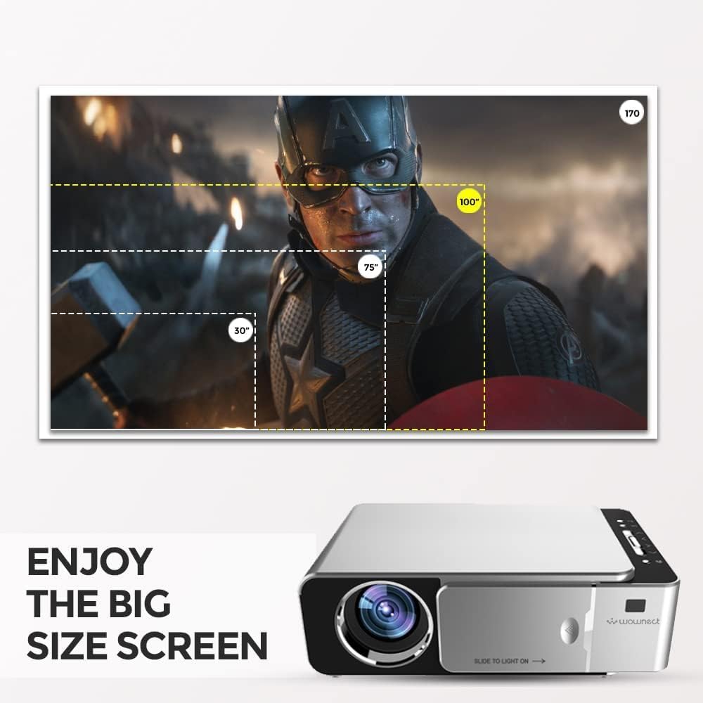 T6 Home Theater LED Projector, WiFi 3500 Lumen Brightness, 1080P HD Portable Wireless Projector for Outdoor Gaming, Home Cinema, Wireless Screen Mirroring, Up to 200" Screen Size - T