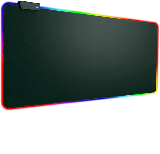 Rgb Gaming Mouse Pad Extended, Zamia Glorious Gaming Mousepad Led With 4 Cable Clips,14 Lighting Modes Computer Keyboard Mousepads, Usb Mouse Mat For Keyboard Mouse,31.5X12In,Black