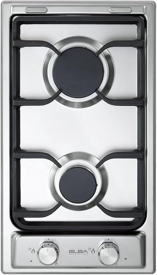 Elba Gas stove 30 cm - 2 gas burners - Stainless steel - Integrated electric - EN35-200XD