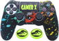 PS4 Controller Cover Case black with color Dots with Pair grip (1) - T