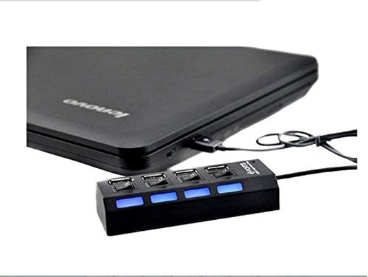 Generic High speed mini 4 port usb hub usb 2.0 hub for laptop pc computer. accessories black