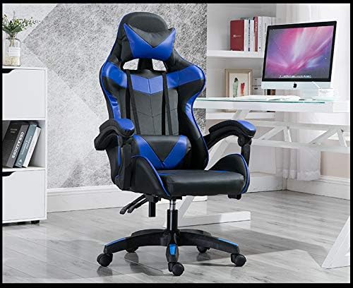 Yalla Office Gaming Chair Pc Computer Chair For Gaming, For Office, For Students Ergonomic Lumbar Back Support Pain Relief (Black & Blue), 808Blunfr