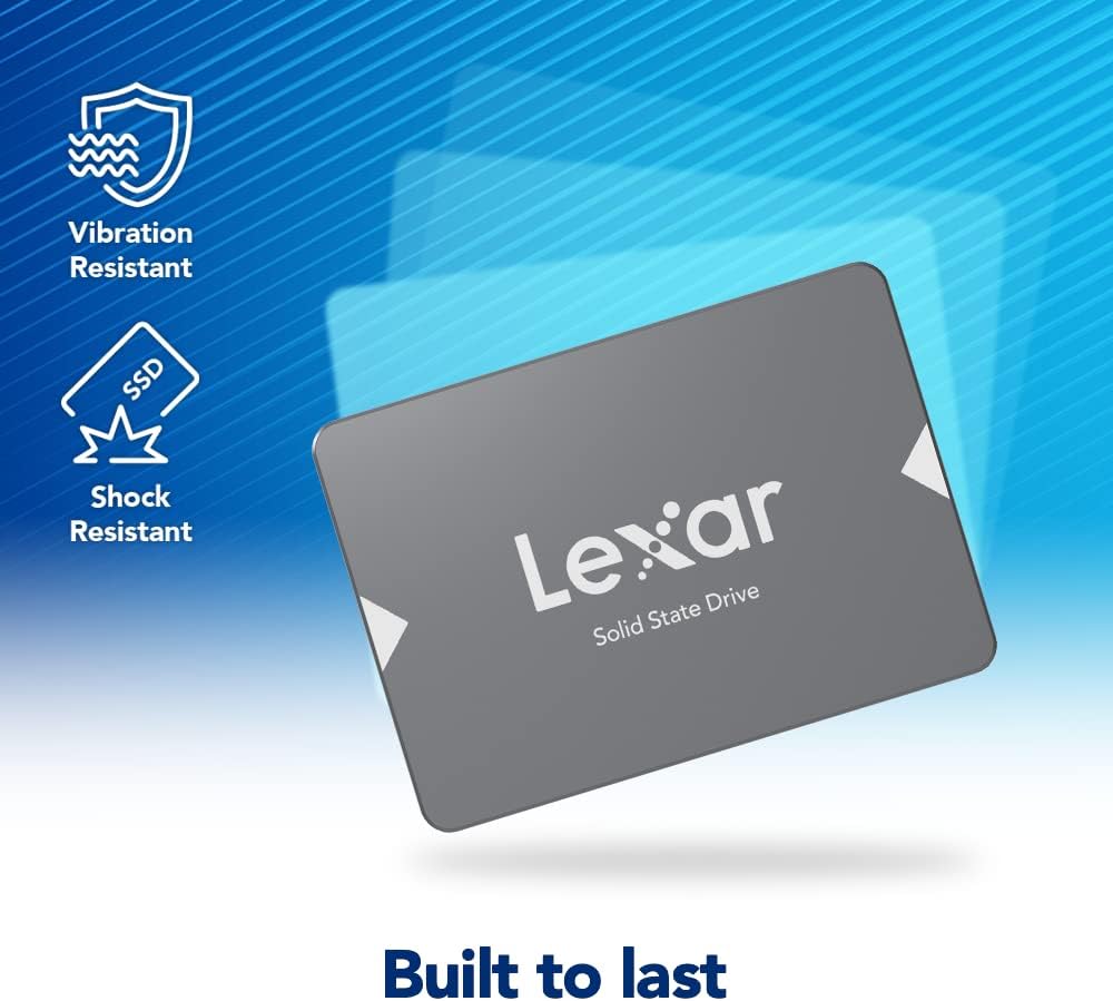 Lexar NS100 2.5” SATA III 6Gb/s Internal 256GB SSD, Solid State Drive, Up To 520MB/s Read, for Laptop, Desktop Computer/PC (LNS100-256AMZN)