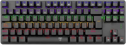 T-DAGGER TGK313 BORA Gaming Mechanical Keyboard - Rainbow LED Lighting -TKL Size 87 Key - AR/EN Key || (T-TGK313) (Blue Switch), Bluetooth