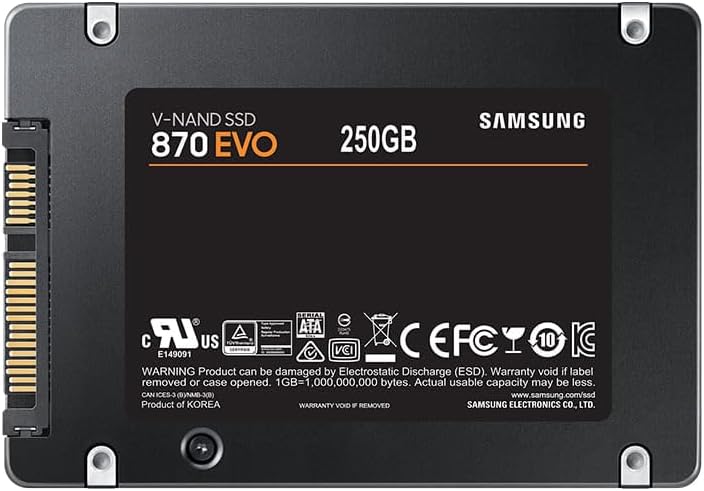 SAMSUNG MZ-77E500BW 870 Evo 560MB-530MB/s Sata3 2.5" SSD - 500GB, Black