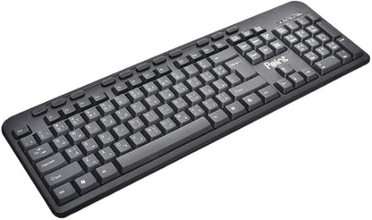 Point PT-805 Plastic Large Wireless Keyboard With Wireless Mouse And Ergonomic Design For Office Set Of 2 Pieces - Black