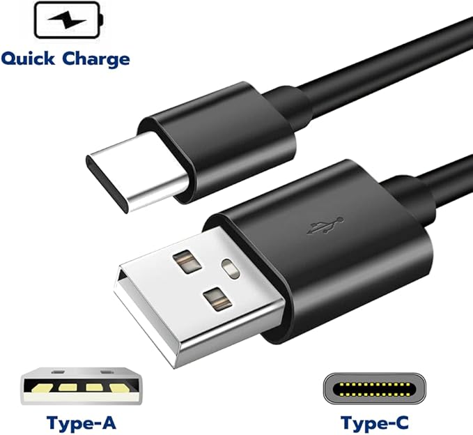 Lite-an 3 Meter USB C Charger Cable USB A to USB C Type C Charger Cable Fast Charging 3A 15W for Samsung Charger, Huawei, Nokia, Motorola - Ultra-Durable USB C Cable, Black