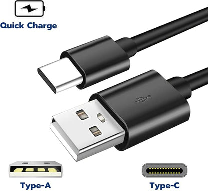 Lite-an 3 Meter USB C Charger Cable USB A to USB C Type C Charger Cable Fast Charging 3A 15W for Samsung Charger, Huawei, Nokia, Motorola - Ultra-Durable USB C Cable, Black