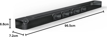 JBL Bar 500 5.1-Channel Soundbar with Wireless Subwoofer, Multibeam and Dolby Atmos Theatre-Quality 3D Surround Sound, PureVoice Technology, 590W Output Power, Built-In WiFi - Black, JBLBAR500PROBLKUK