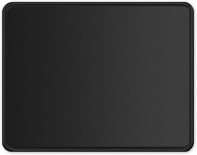 ITNRSIIET Mouse Pad with Stitched Edge, Premium-Textured Square Mouse Mat,Washable Mousepads with Lycra Cloth, Non-Slip Rubber Base Mousepad for Laptop, Computer, PC, 10.2×8.3×0.12 inches Black