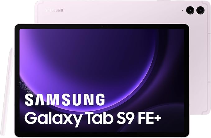 Samsung Galaxy Tab S9 FE+ Tablet, 12.4 Inches Wifi 128GB, S Pen Included, Long Life Battery, IP 68 Certification, Lavender, FR Version