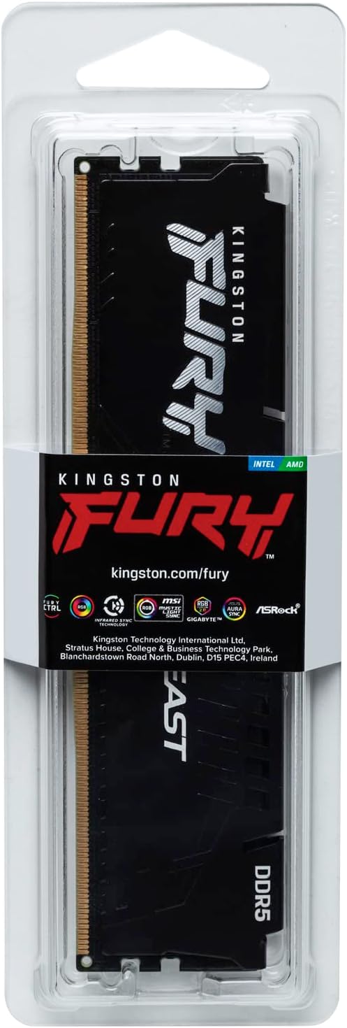 Kingston Fury Beast 16GB DDR5 5200MHz CL40 KF552C40BB-16 Desktop Memory - T