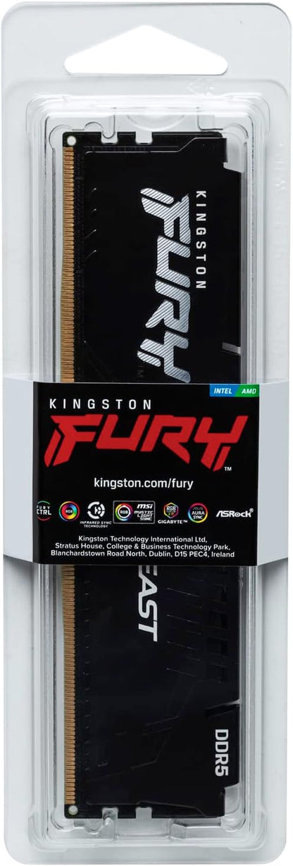 Kingston Fury Beast 16GB DDR5 5200MHz CL40 KF552C40BB-16 Desktop Memory - T