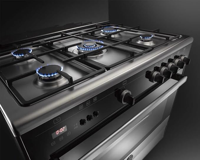 LA GERMANIA Freestanding Cooker 90 x 60, 5 Gas Burner, Stainless x Black 9M10G4A1X4AWW - T